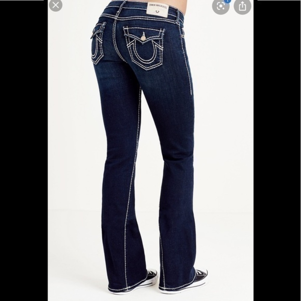 Y2K True Religion Joey Super Flare knit jeans